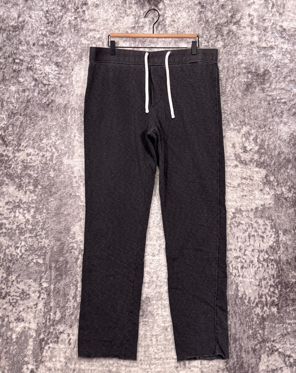 James Perse Classic Vintage French Terry Sweatpants 3 / Large Mens Gray Raw Hem